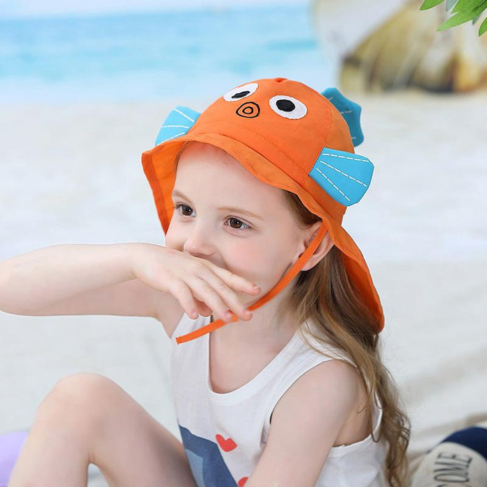 Cartoon Goldfish Cute Outdoor Sunscreen Children's Shawl Hat