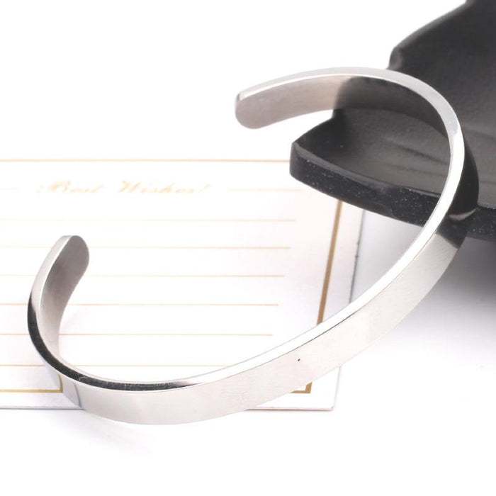 New Couple C-shaped Stainless Steel Bracelet Titanium Steel Open Bracelet Bangle