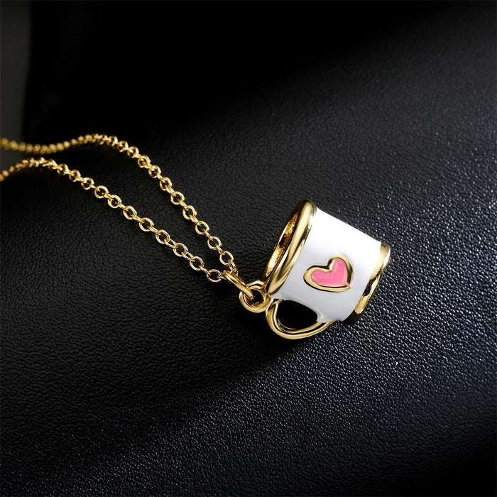 Personalized cup shape love pattern Pendant Necklace