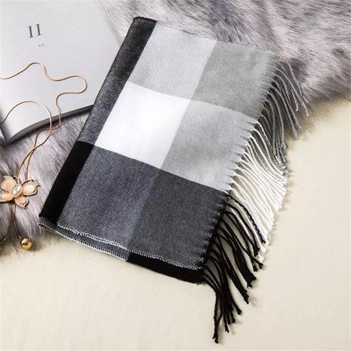 Classic Lattice Soft Scarf Cashmere Plaid Scarves