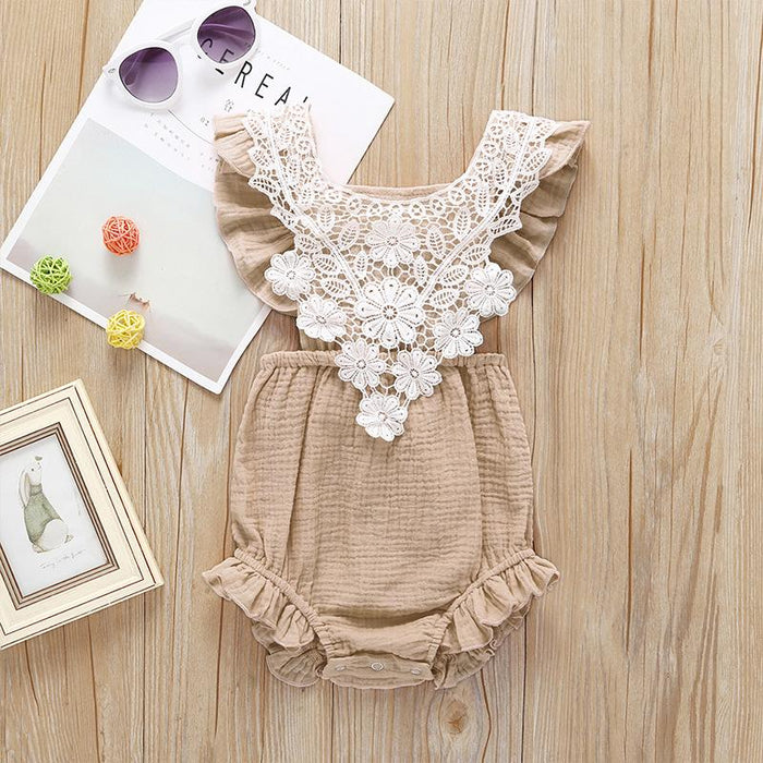 Summer Infant Jumpsuit Back Lace up Romper