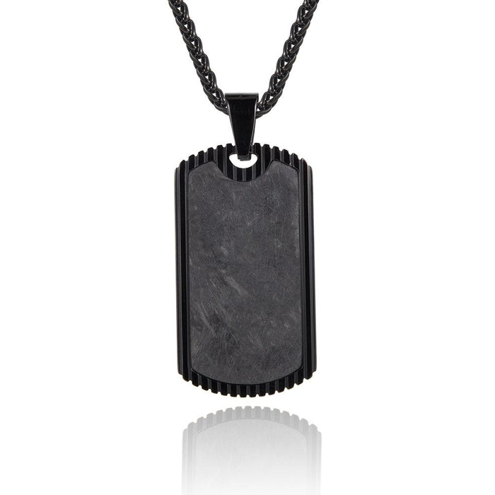 Men's Random Pattern Carbon Fiber Retro Pendant Necklace