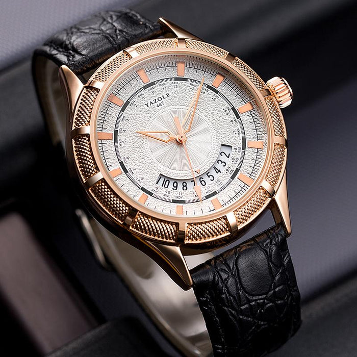 Fashion Casual Mens Watches Top Brand Luxury YAZOLE Waterproof Calendar Designer Business Watches
