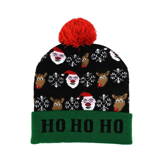 LED Christmas Beanie Christmas Light Up Knitted Hat