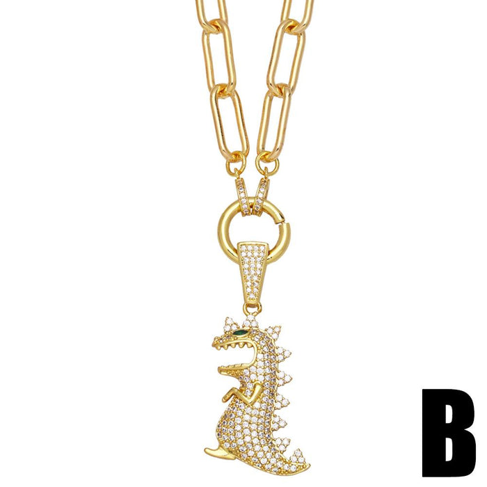 Creative Personality Exaggerated Dinosaur Hip Hop Necklace