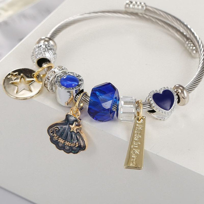 DIY Shell Titanium Stainless Steel Bracelet