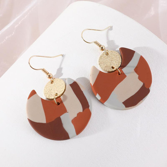 New Vintage Gold Leaf Clay Women's Earrings