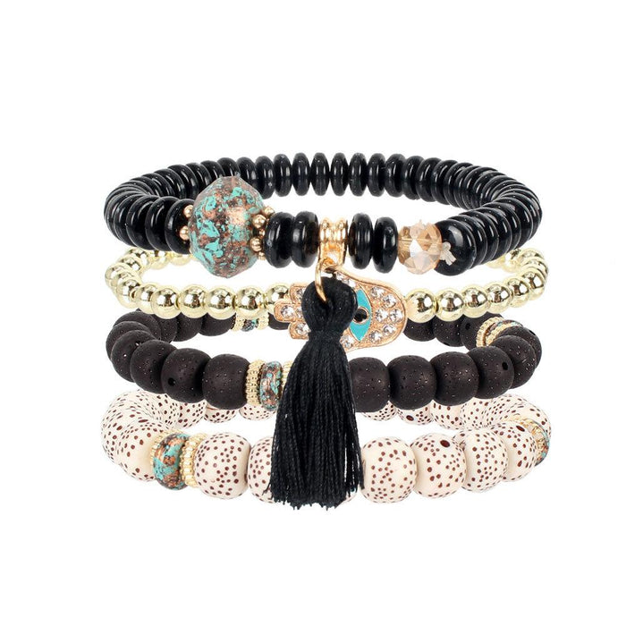 Simple and Fashionable Turquoise Tassel Beaded Bracelet Accessories