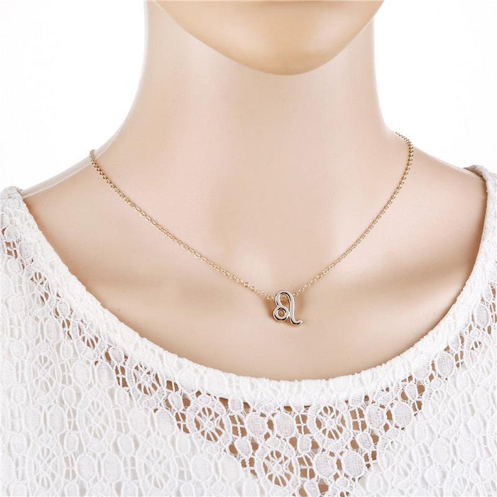 Twelve Constellations Necklace Collarbone Chain Pendant Card Short Necklace