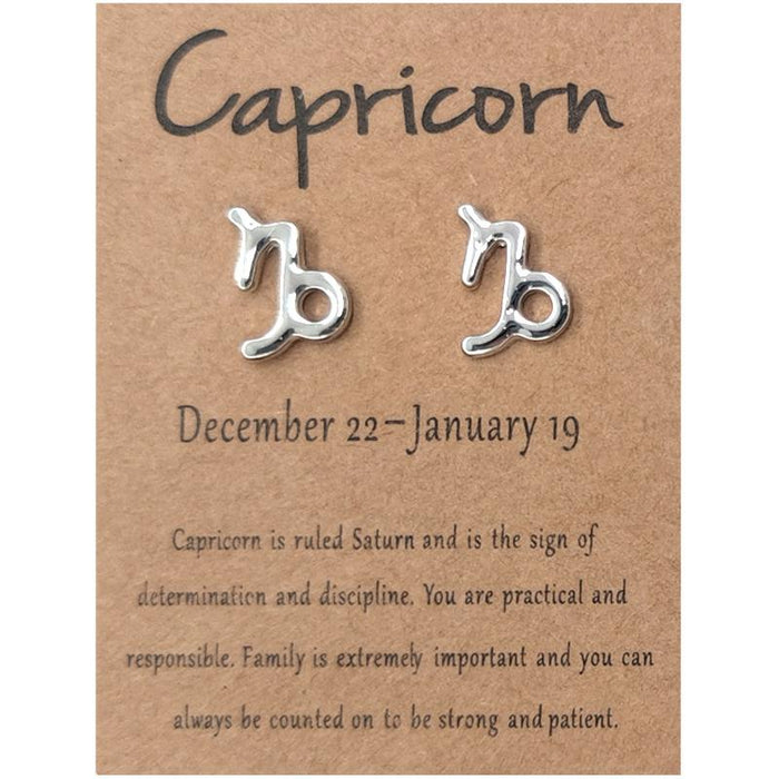 Twelve Constellations Brown Constellation Card Earrings