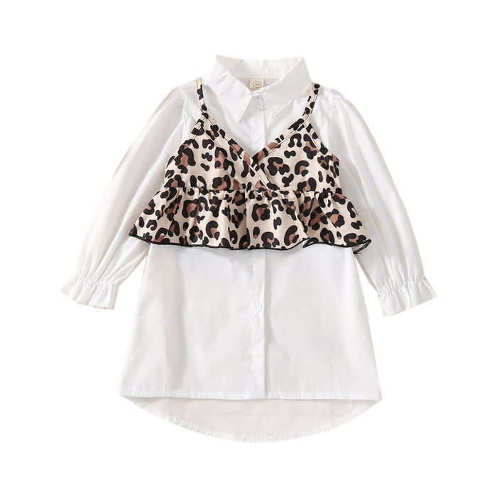 White shirt skirt children's suit