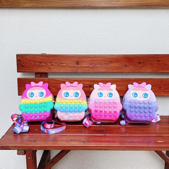 Backpack children's school bag shoulder silicone toys