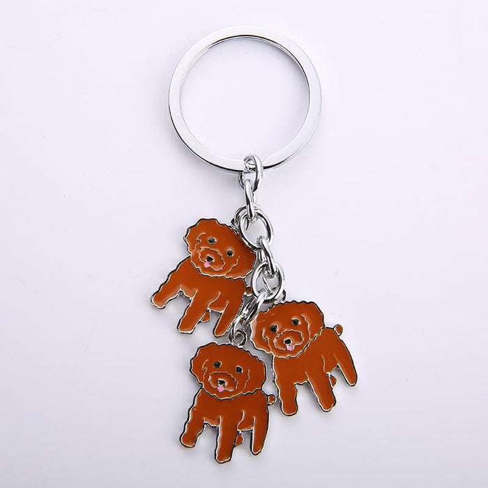 Cartoon Pet Dog Metal Keychain