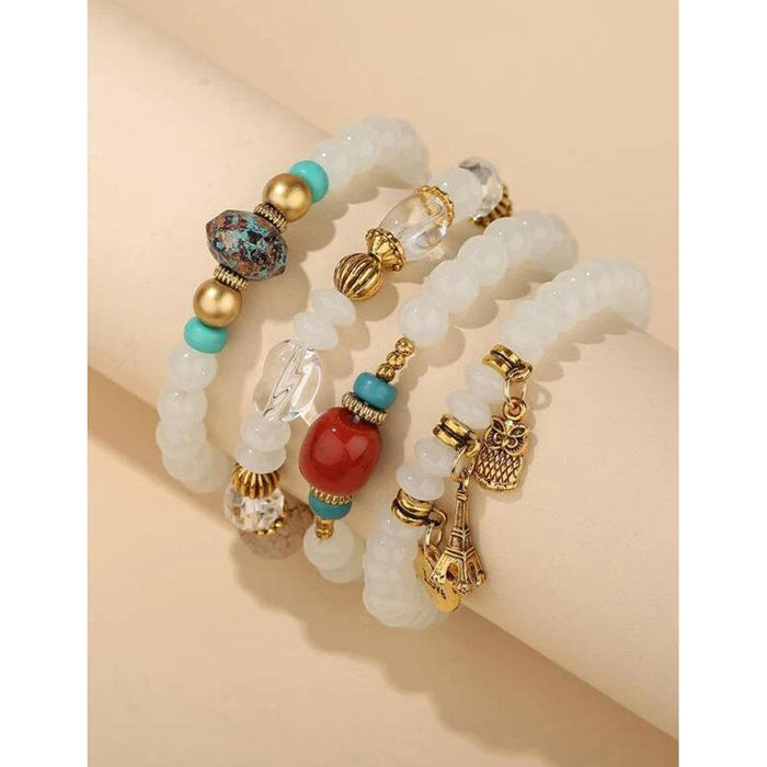 New Owl Letter Heart Pendant Women's Multilayer Bracelet