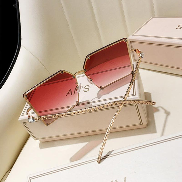 Metallic framed Tan Sunglasses