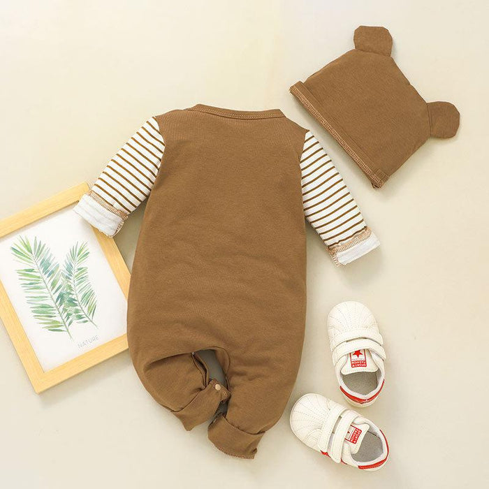 Baby Boy Striped Bear Jumpsuit