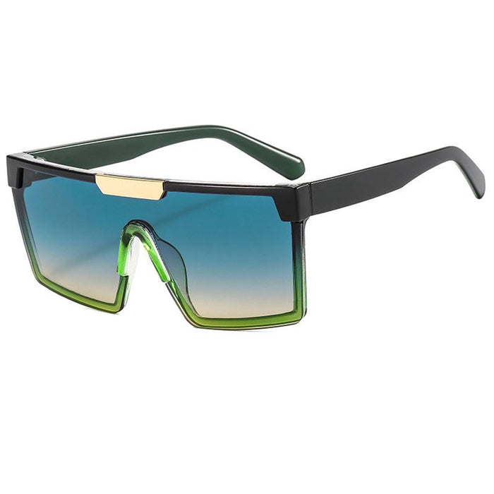 Square large frame one piece contrast Sunglasses