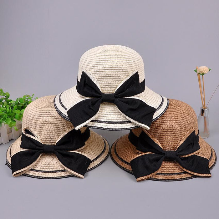 Summer Bow Princess Hat Parent-child Grass Bucket Hat