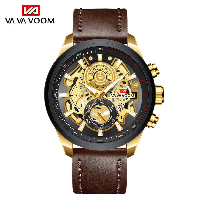 Business Men's Non-Automatic Mechanical Multi-Function Watch Sports Luminous Calendar Belt Watch