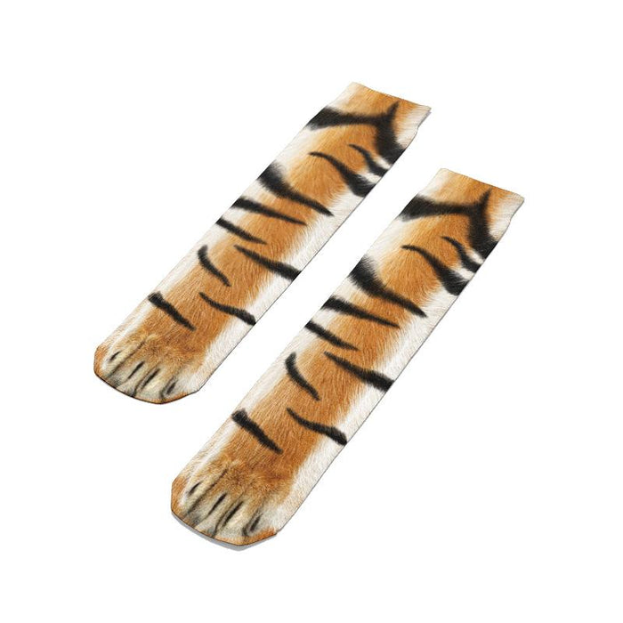 Funny Leopard Tiger Cotton Socks