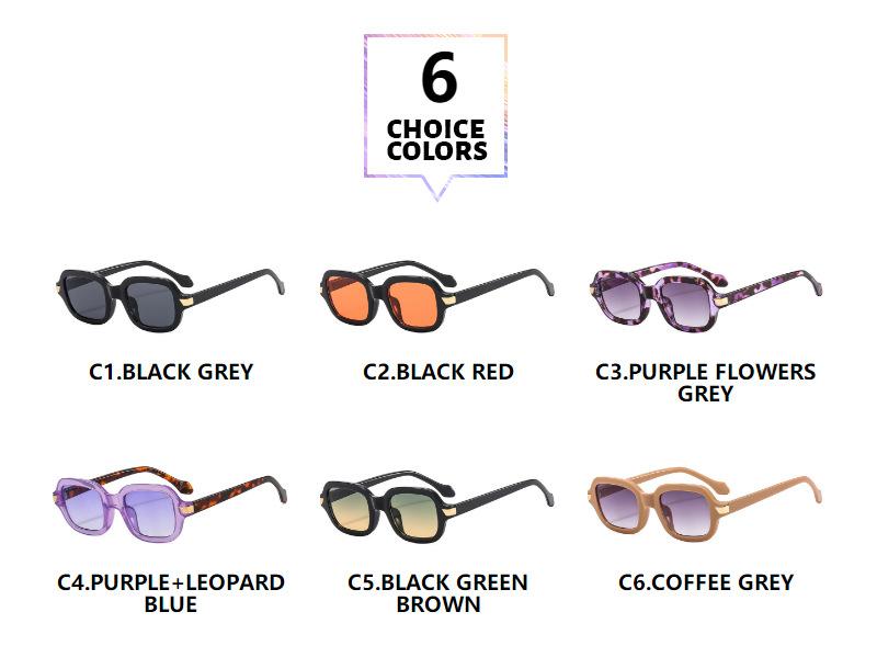 Square small frame color Sunglasses