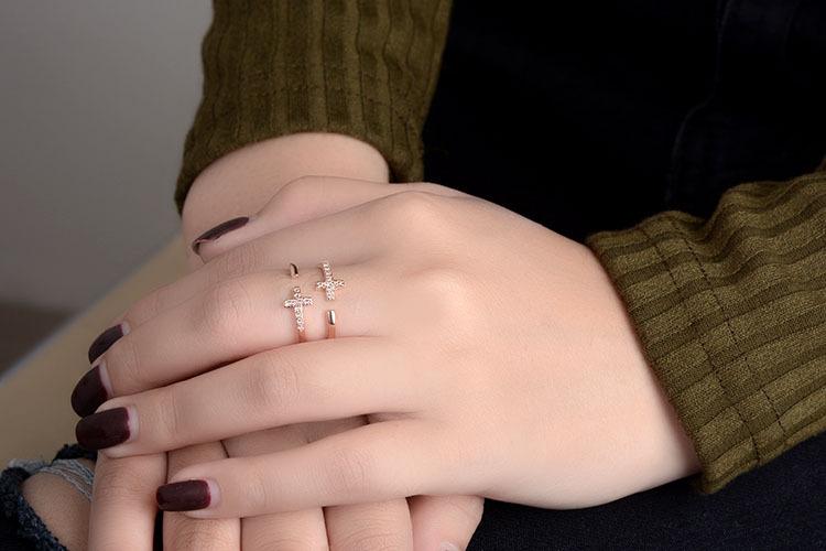 New Fashion Double Cross Open Ring