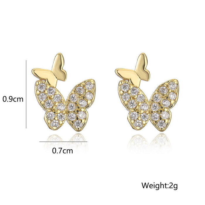 New Fashion Double Butterfly Personalized Earrings and Earrings