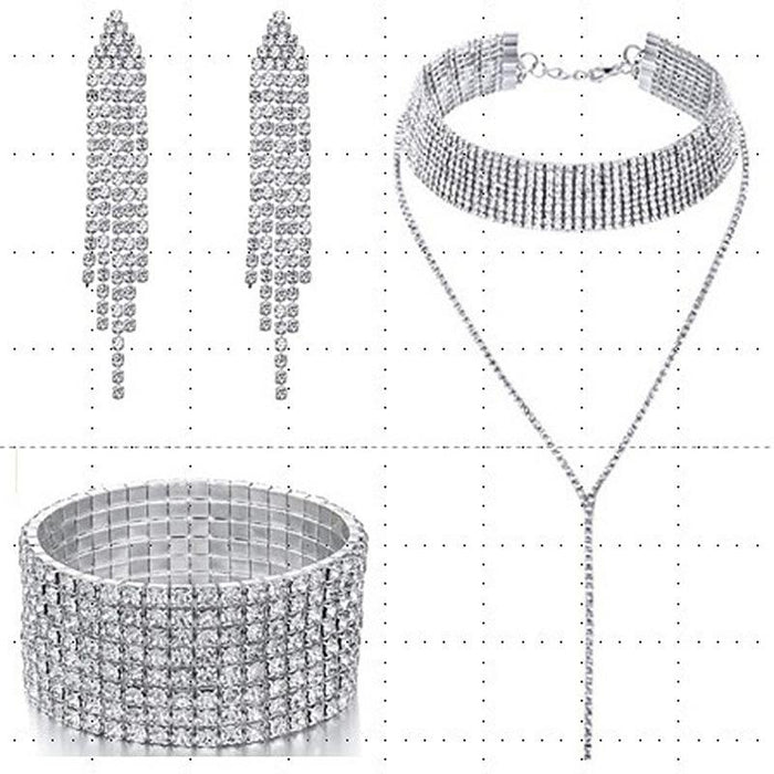 New Female Jewelry Popular Necklace Earrings Bracelet Three Piece Set
