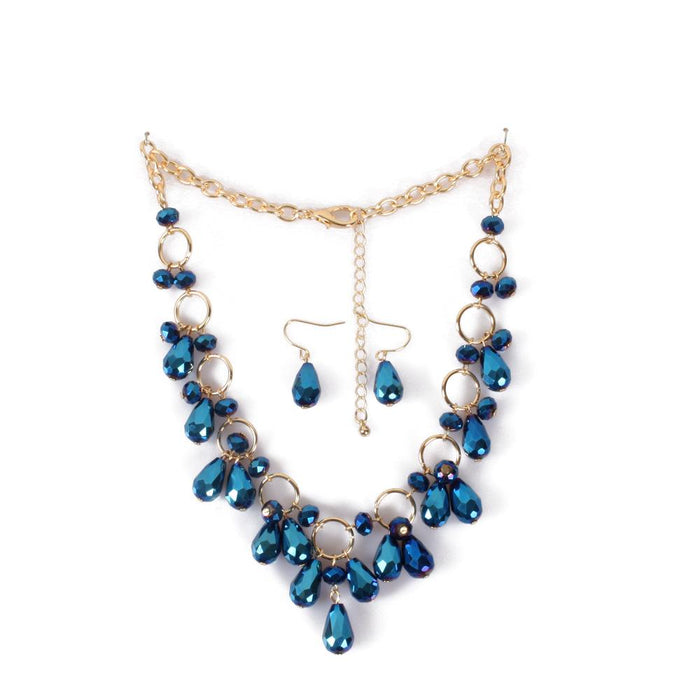 Female Jewelry Exaggerated Crystal Pendant Necklace Accessories