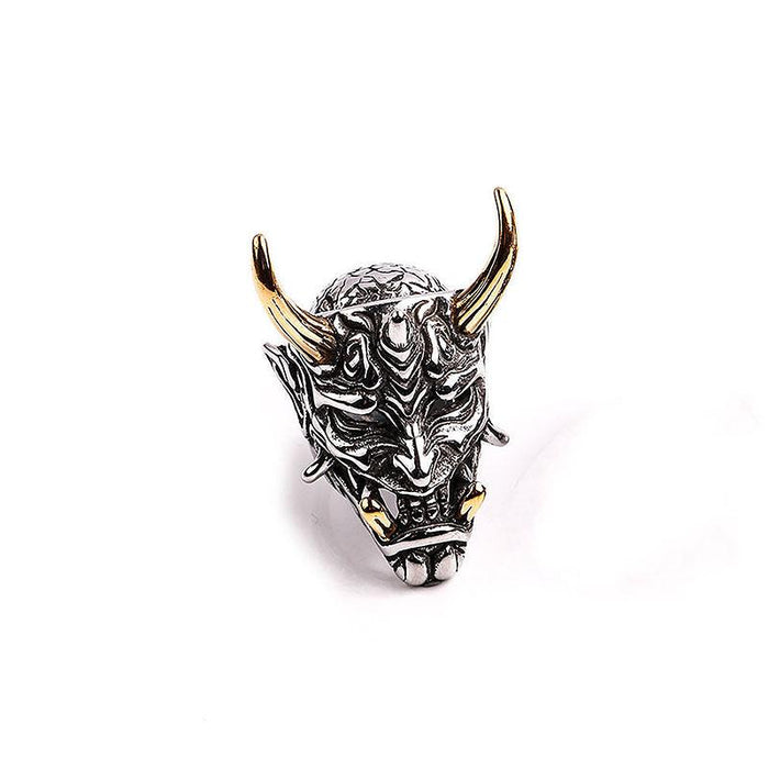Vintage Gothic Mens Demon Anger Skull Rings