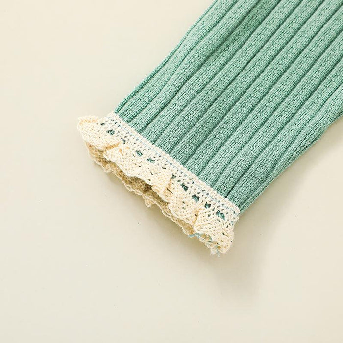 Baby Solid Long Sleeved Khaki Jumpsuit