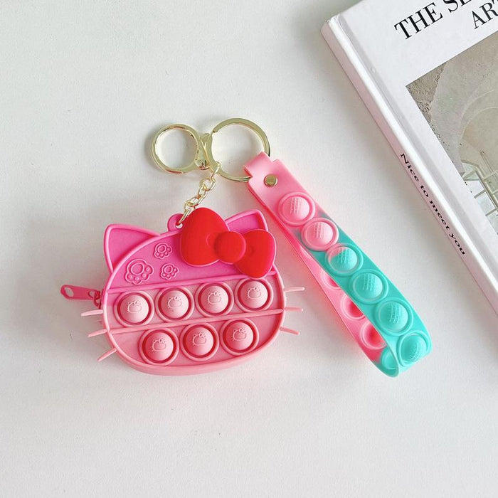 Cartoon creative silicone mini bag rabbit pendant keychain