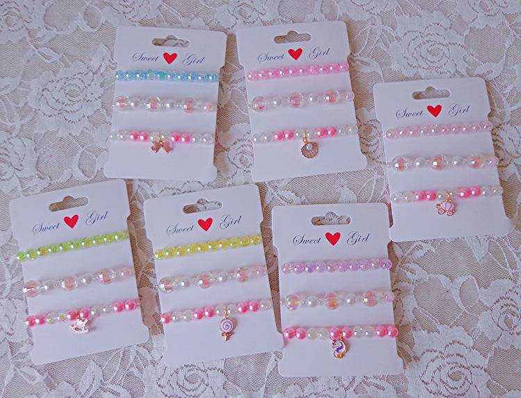 Cartoon Bracelet Set Bracelet Elastic Beaded Girls' Jewelry