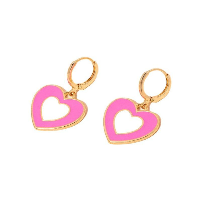 New Simple Fashion Drip Oil Love Earrings