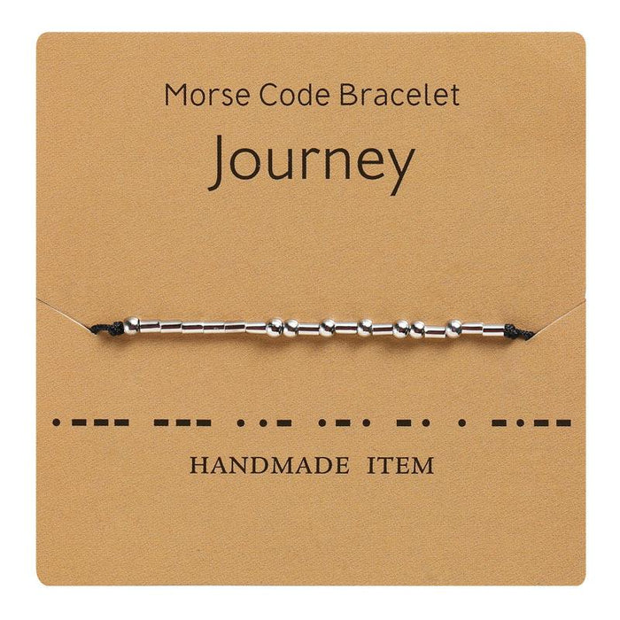 1PC Morse Code Bracelet Silver Beads