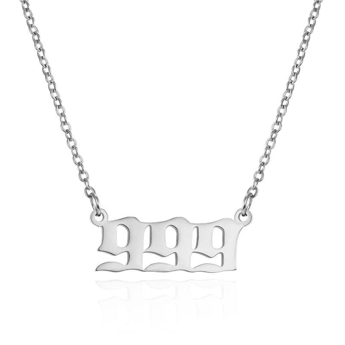 Stainless Steel Angel Number Necklace