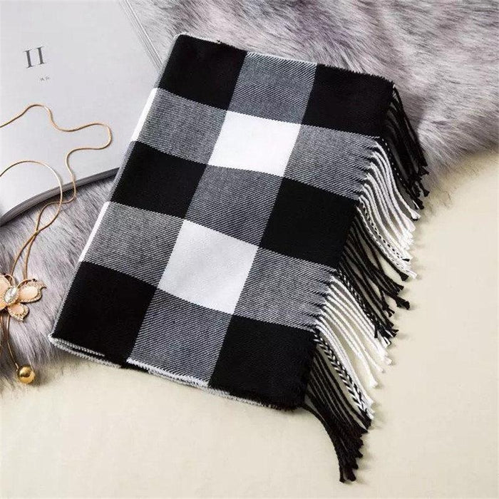 Classic Lattice Soft Scarf Cashmere Plaid Scarves