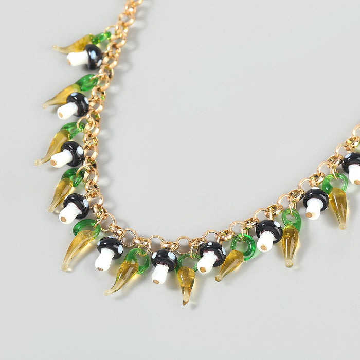 Women's Jewelry New Creative Mushroom Geometry Necklace