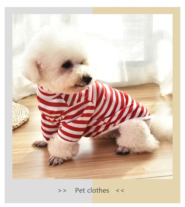 Summer dog clothes small and medium dog pet striped cotton