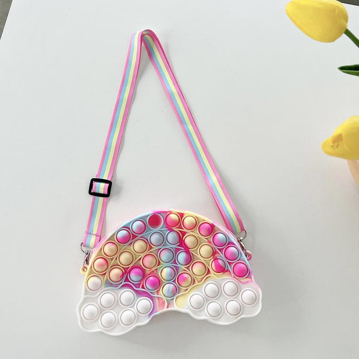 Mobile Coin Purse Silicone Rainbow Cloud Silicone Bag