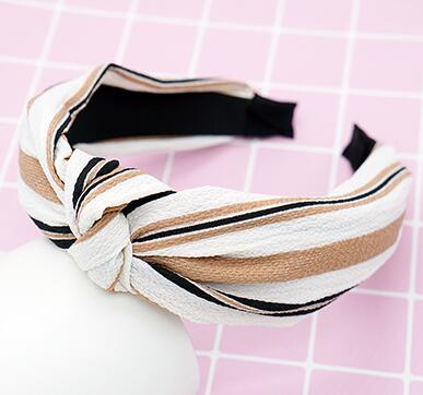New Flower Headband Women Solid Color Knotted Hairband