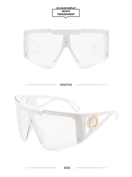 One piece half frame sunglasses