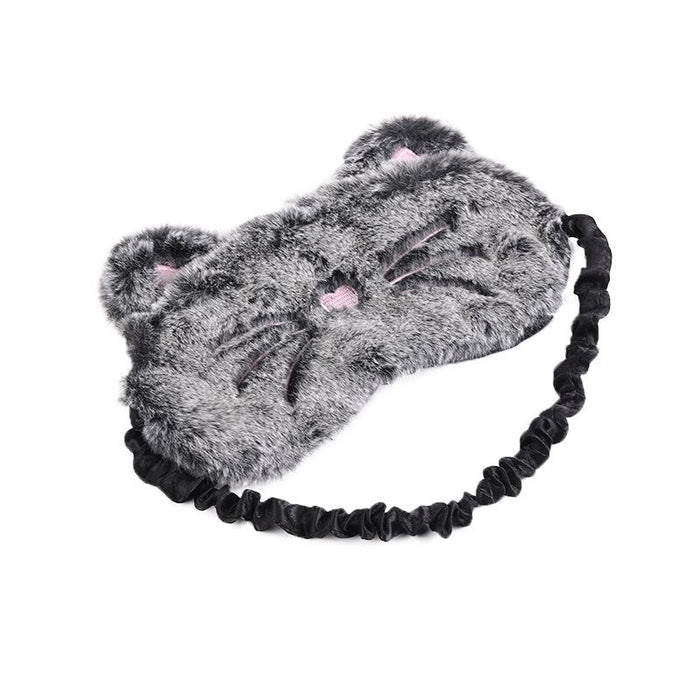 Plush Black Cat Cute Cartoon Rabbit Shade Blindfold Eye Mask