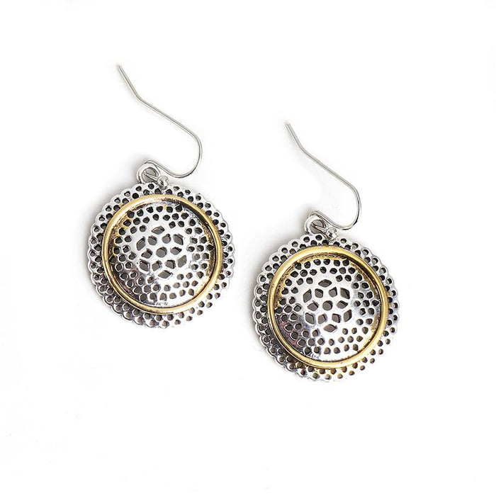 Simple Circular Hollowed Out Retro Female Earrings Accessories