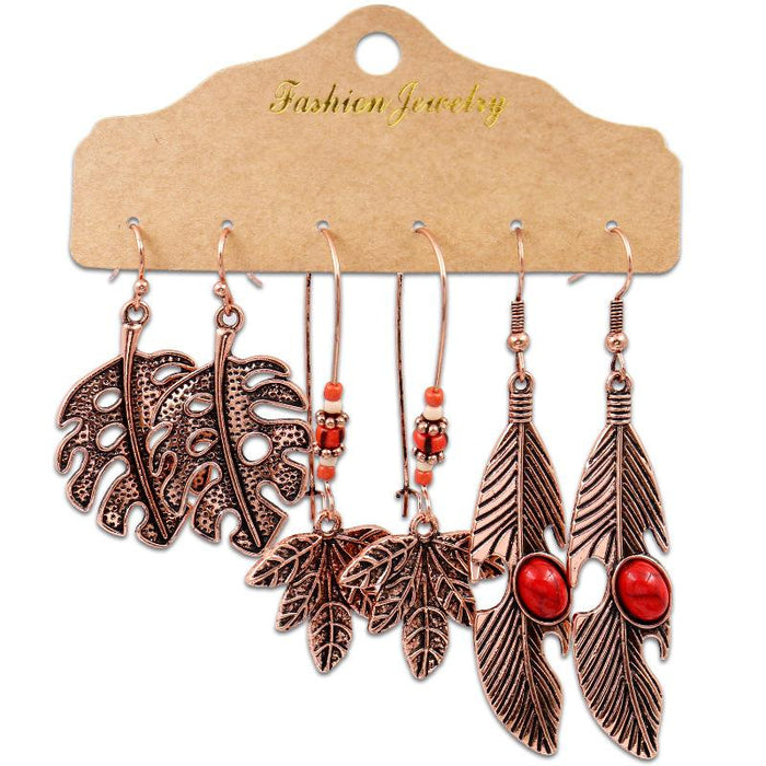 3 pairs/set Earrings Bohemian Style Jewelry X0X36194