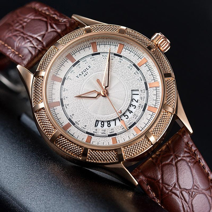 Fashion Casual Mens Watches Top Brand Luxury YAZOLE Waterproof Calendar Designer Business Watches