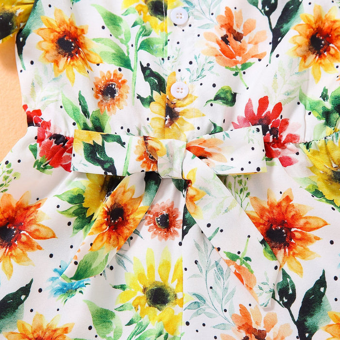 Sunflower print girls' BODYSUIT