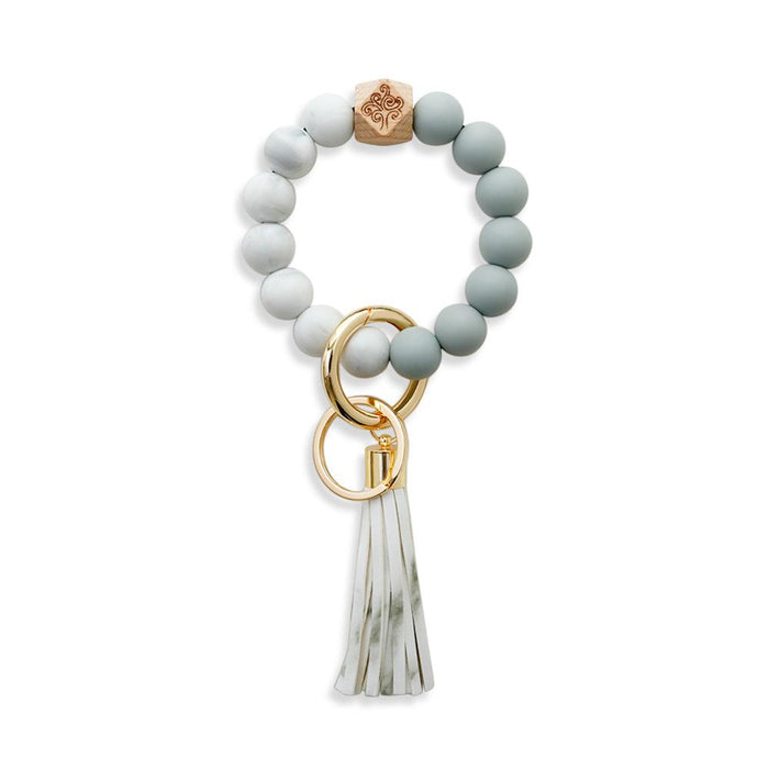 New Tassel Wood Bead Bracelet Silicone Bracelet Key Chain