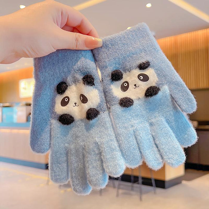 Winter Baby Sweet Cartoon Knitted Yarn Keep Warm Gloves