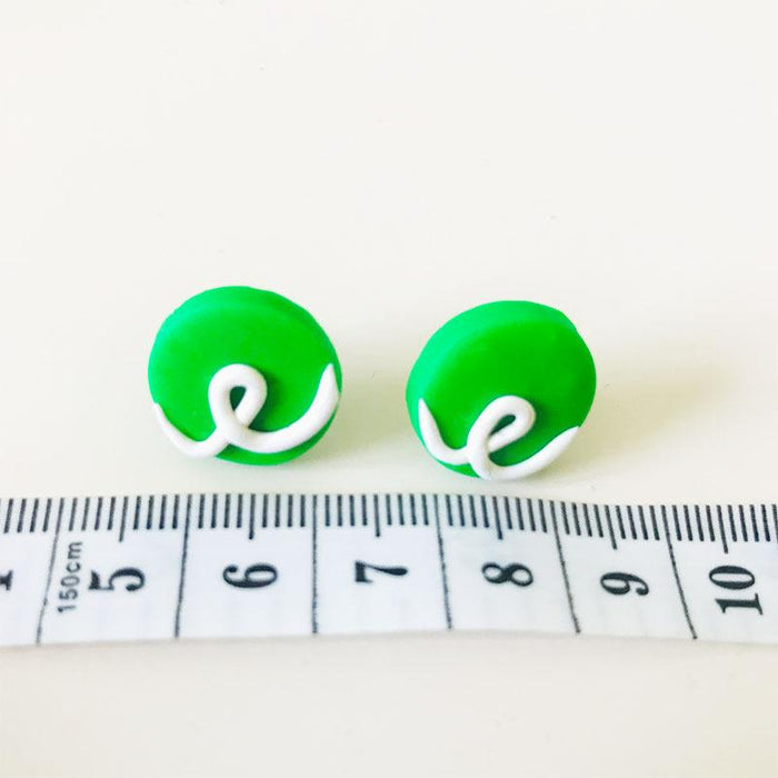 Green Gift Box Snowman Leaf Clay Knot DIY Stud Earrings